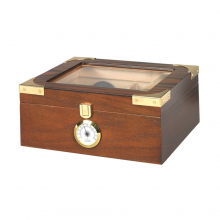 Capri Elegant Glasstop Humidor 25ct - Walnut HUM-25EL	